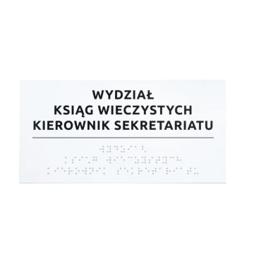 System von Braille-Tafeln für Gerichte - Abmessungen 200x100mm - Hartes PCW - TAB521