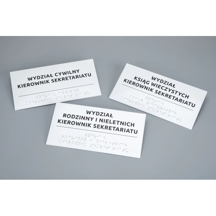System von Braille-Tafeln für Gerichte - Abmessungen 200x100mm - Hartes PCW - TAB521