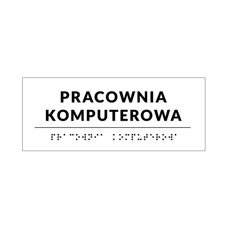 System von Braille-Tafeln für Schulen - Größe 200x80mm - Hartes PCW - DECO WHITE - TAB416