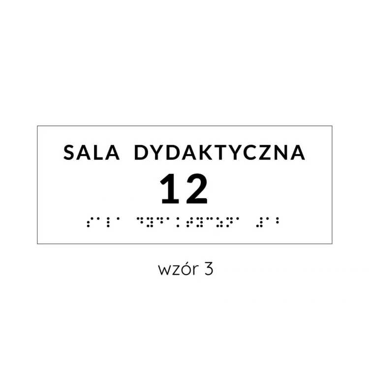 System von Braille-Tafeln für Schulen - Abmessungen 200x80mm - Hartes PCW - DECO WHITE - TAB344