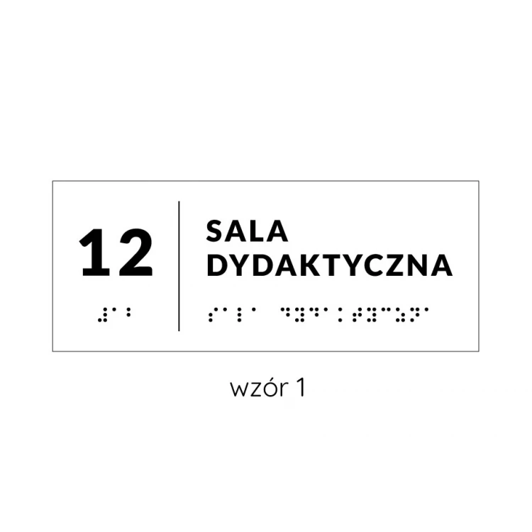 System von Braille-Tafeln für Schulen - Abmessungen 200x80mm - Hartes PCW - DECO WHITE - TAB344
