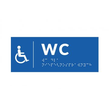 System von Braille-Schildern für Schulen - WC - Größe 200x80mm - Hartes PVC - DECO BLUE - TAB358
