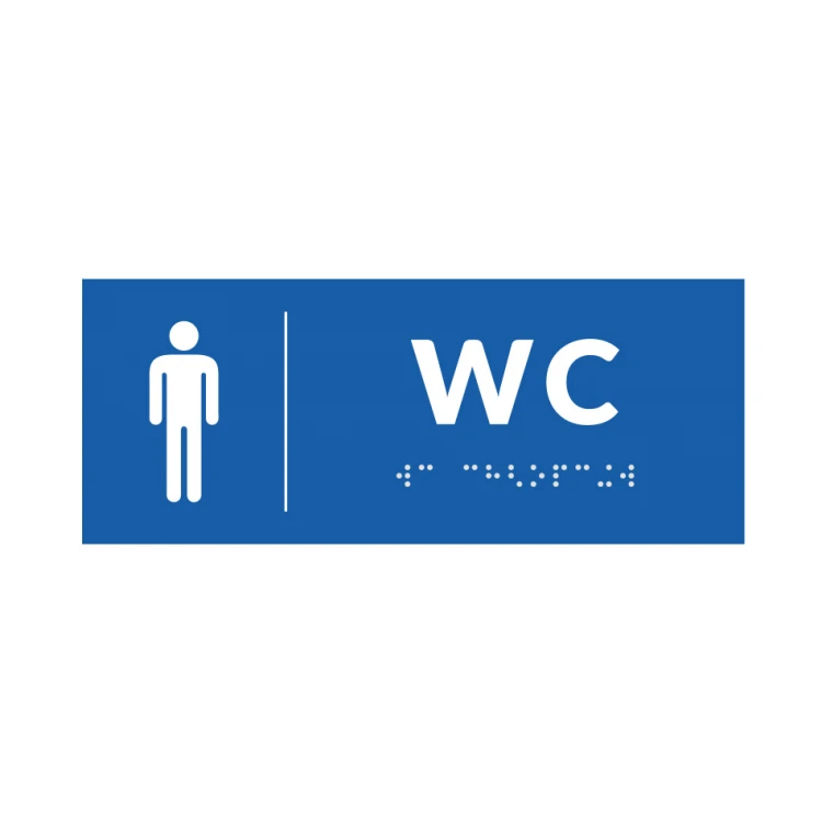 System von Braille-Schildern für Schulen - WC - Größe 200x80mm - Hartes PVC - DECO BLUE - TAB358