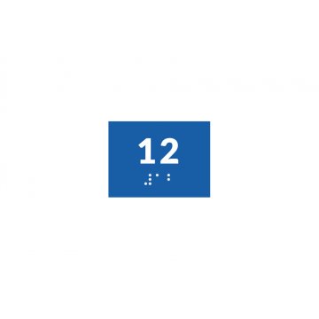 Braille-Schrifttafelsystem für Schulen - Nummer - Größe 60x45mm - Hartes PCW - DECO BLUE - TAB361