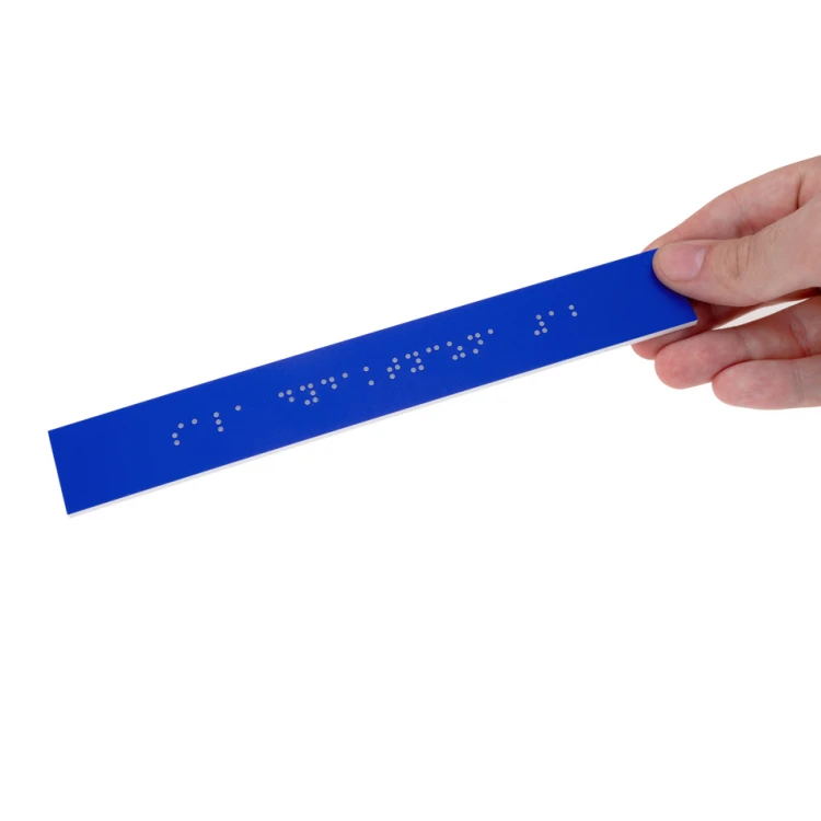 System von Braille-Tafeln für Schulen - Größe 200x28mm - Hartes PCW - DECO BLUE- TAB362