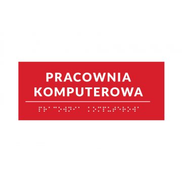 System von Braille-Tafeln für Schulen - Größe 200x80mm - Hartes PCW - DECO RED - TAB365