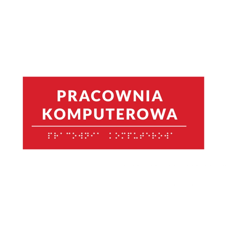 System von Braille-Tafeln für Schulen - Größe 200x80mm - Hartes PCW - DECO RED - TAB365