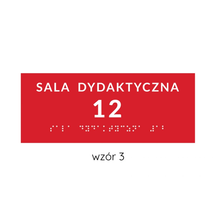 System von Braille-Tafeln für Schulen - Größe 200x80mm - Hartes PCW - DECO RED - TAB366