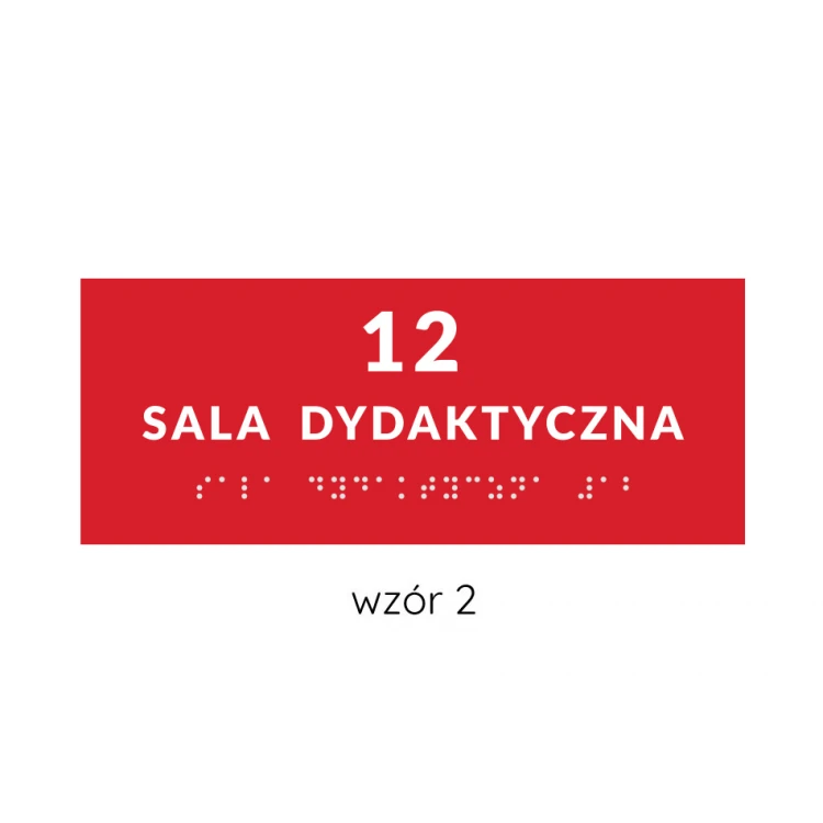System von Braille-Tafeln für Schulen - Größe 200x80mm - Hartes PCW - DECO RED - TAB366