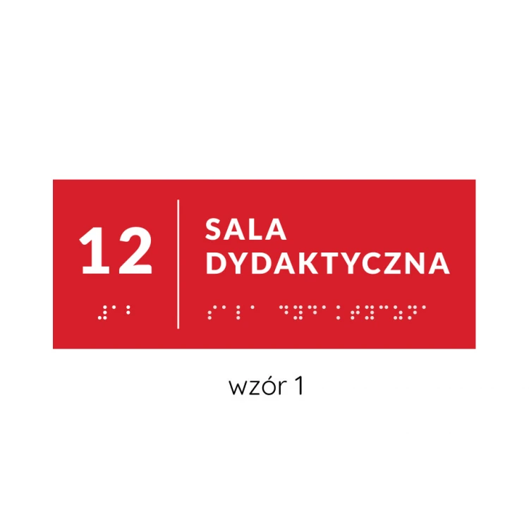 System von Braille-Tafeln für Schulen - Größe 200x80mm - Hartes PCW - DECO RED - TAB366