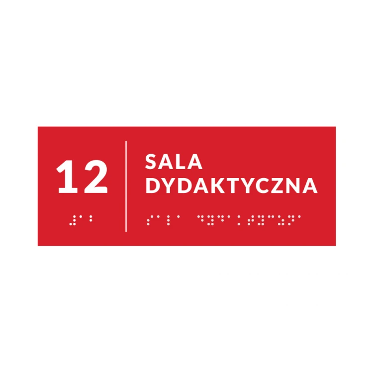 System von Braille-Tafeln für Schulen - Größe 200x80mm - Hartes PCW - DECO RED - TAB366