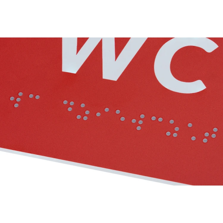 System von Braille-Tafeln für Schulen - Abmessungen 200x28mm - Hartes PCW - DECO RED - TAB373