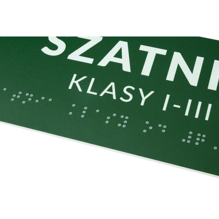 System von Braille-Tafeln für Schulen - Abmessungen 200x80mm - Hartes PCW - DECO GREEN - TAB374