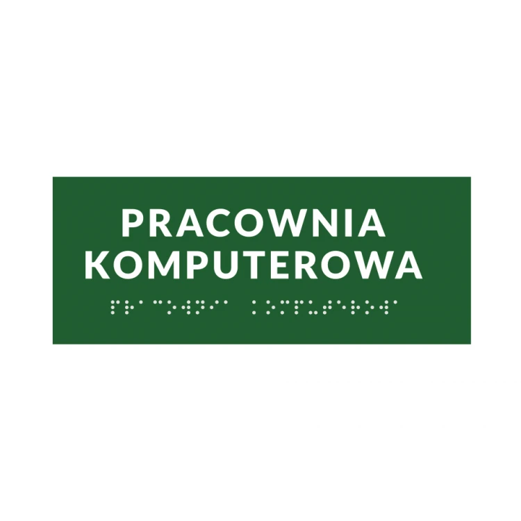 System von Braille-Tafeln für Schulen - Größe 200x80mm - Hartes PCW - DECO GREEN - TAB375
