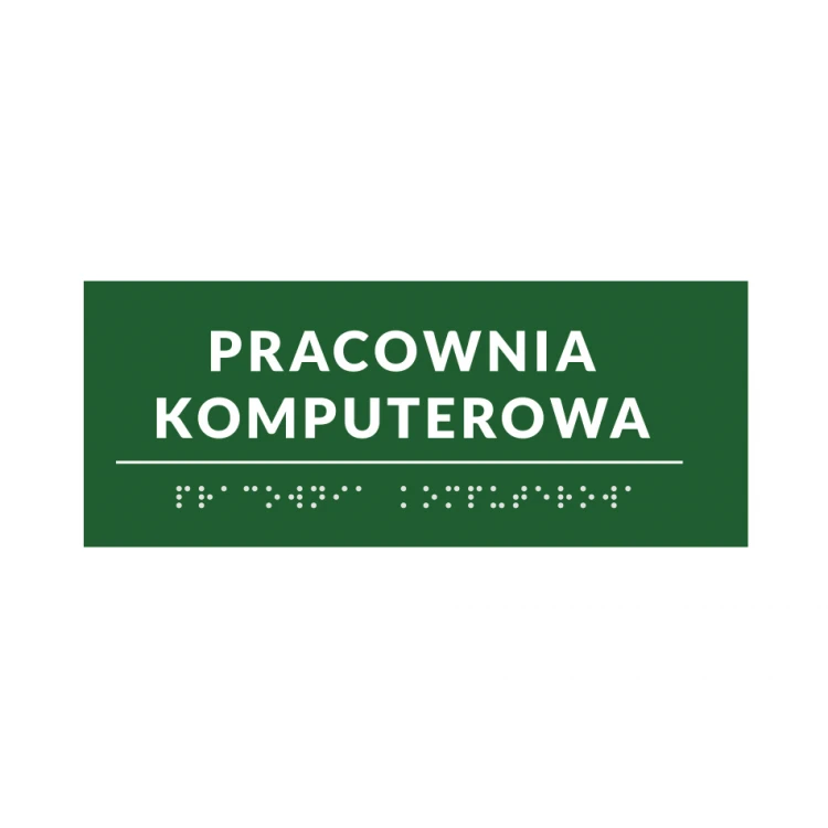 System von Braille-Tafeln für Schulen - Abmessungen 200x80mm - Hartes PCW - DECO GREEN - TAB376