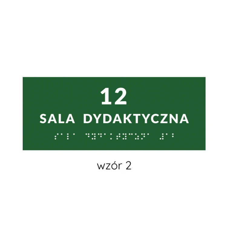 System von Braille-Tafeln für Schulen - Größe 200x80mm - Hartes PCW - DECO GREEN - TAB377