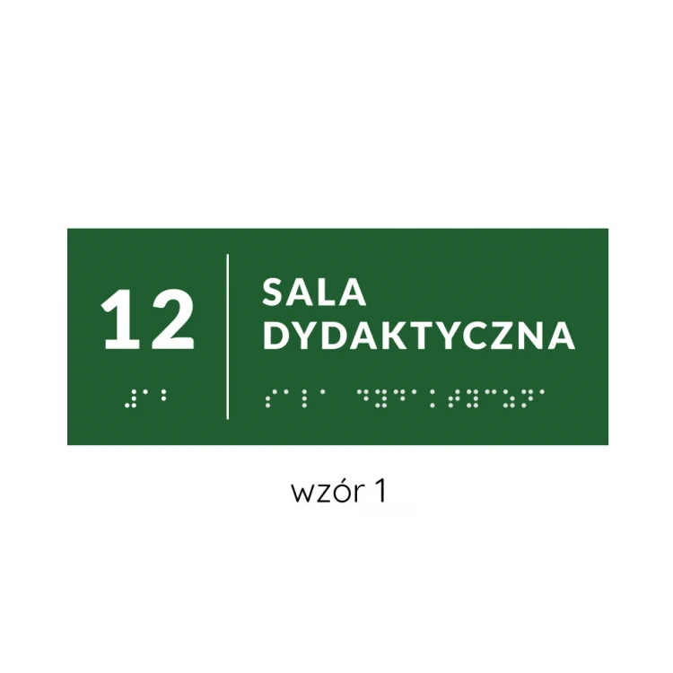 System von Braille-Tafeln für Schulen - Größe 200x80mm - Hartes PCW - DECO GREEN - TAB377