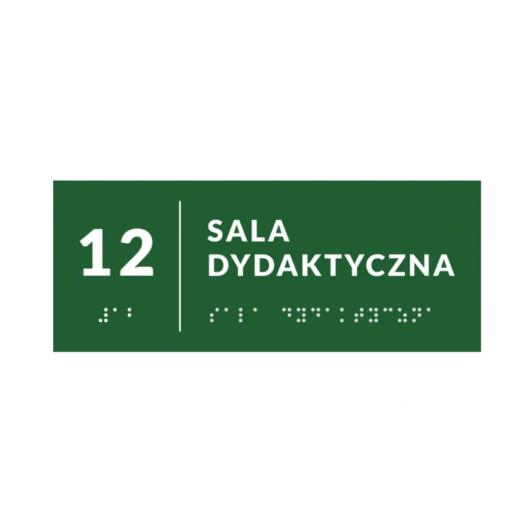 System von Braille-Tafeln für Schulen - Größe 200x80mm - Hartes PCW - DECO GREEN - TAB377