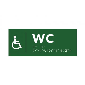System von Braille-Tafeln für Schulen - WC - Größe 200x80mm - Hartes PCW - DECO GREEN - TAB380