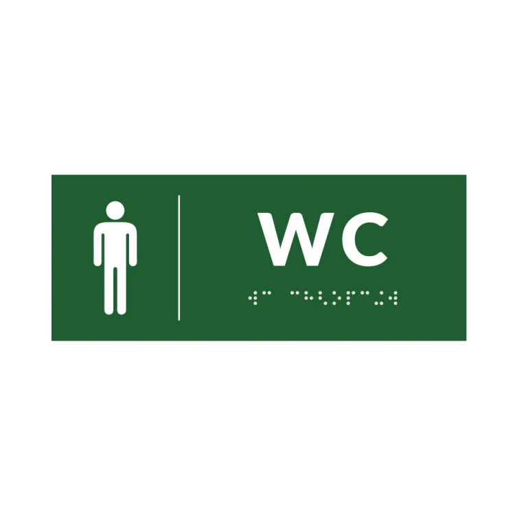 System von Braille-Tafeln für Schulen - WC - Größe 200x80mm - Hartes PCW - DECO GREEN - TAB380