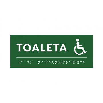 System von Braille-Schildern für Schulen - Toilette - Größe 200x80mm - Hartes PVC - DECO GREEN - TAB381