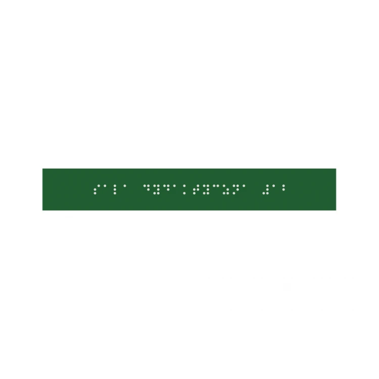 Braille-Schrifttafelsystem für Schulen - Abm. 200x28mm - Hartes PCW - DECO GREEN - TAB384