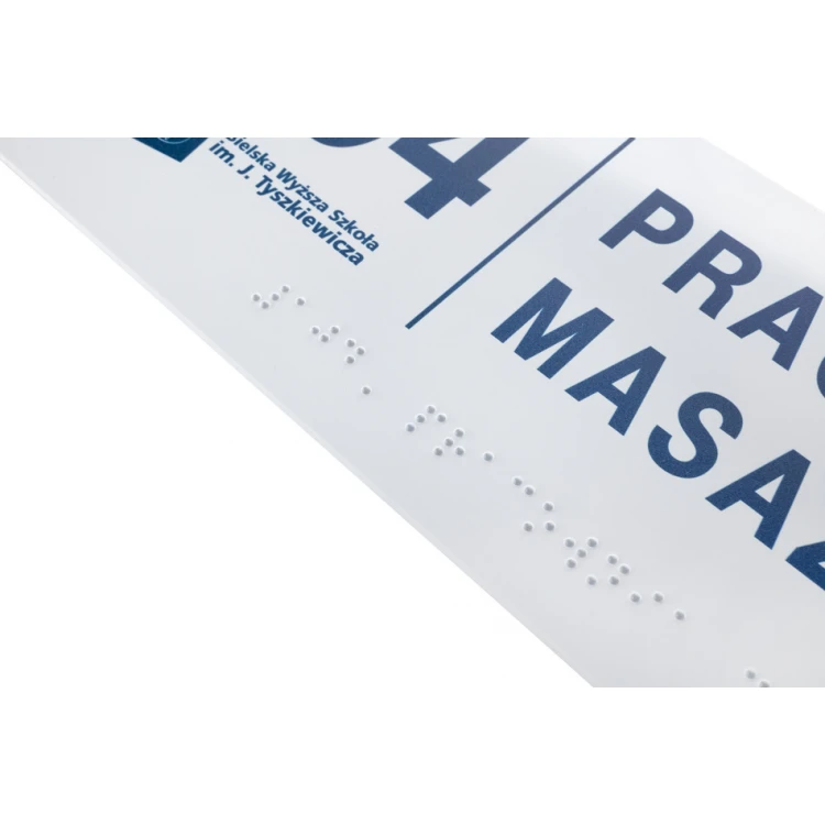 Braille-Schrifttafelsystem für Hochschulen - Abm. 295x100mm - Hartes PCW - TAB397