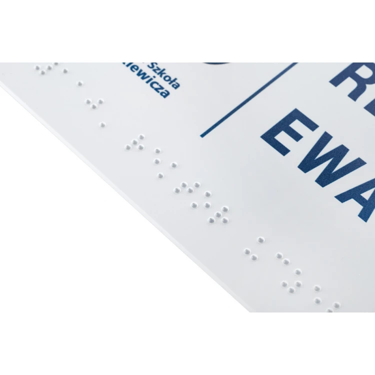Braille-Schrifttafelsystem für Hochschulen - Abm. 295x100mm - Hartes PCW - TAB397