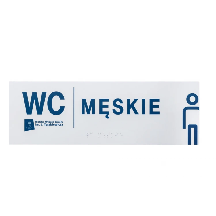 System von Brailleschrift-Tafeln für Hochschulen - WC - Größe 295x100mm - Hartes PVC - TAB420