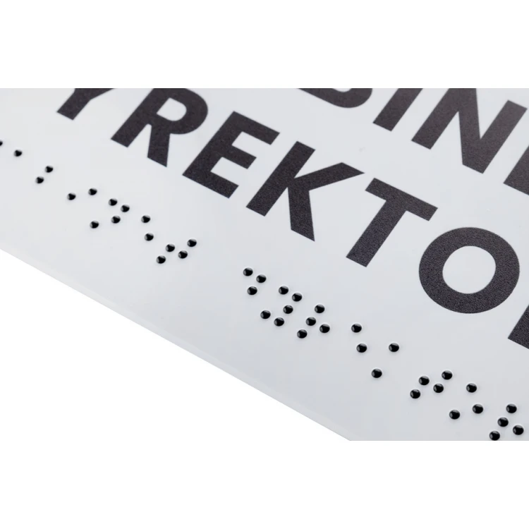 System von Braille-Tafeln für Schulen - Größe 200x80mm - Hartes PCW - DECO WHITE - TAB415