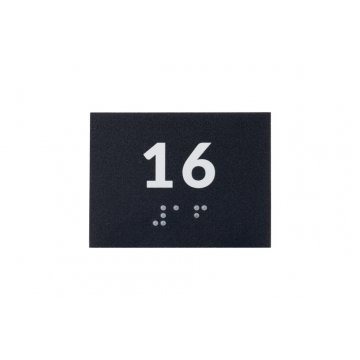 Braille-Schrifttafelsystem für Schulen - Nummer - Größe 60x45mm - Hartes PCW - DECO DARK - TAB418