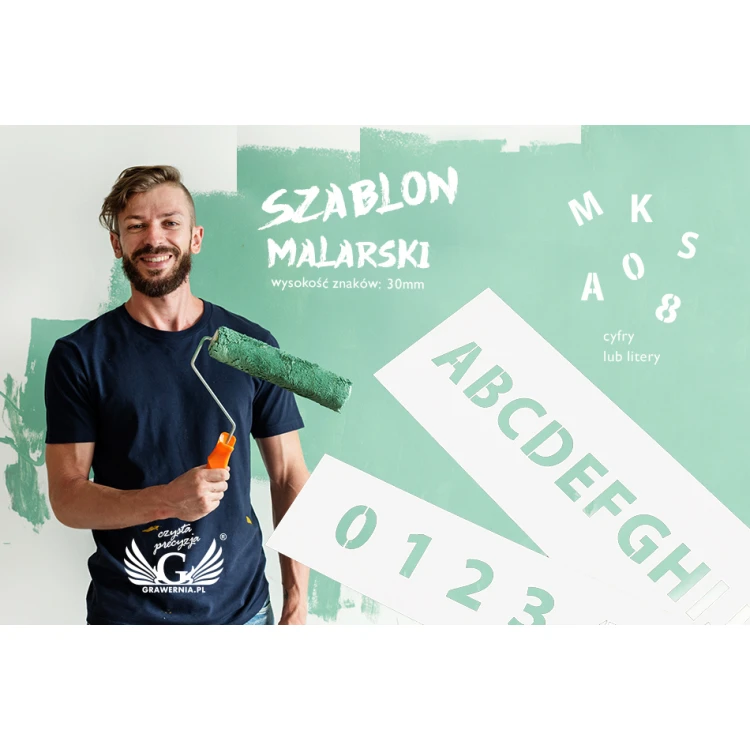 Schablonenset zum Malen - Zahlen oder Buchstaben - Zeichenhöhe: 30mm - SM002