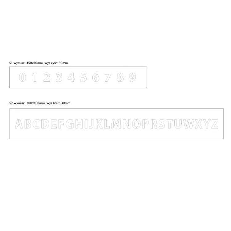 Schablonenset zum Malen - Zahlen oder Buchstaben - Zeichenhöhe: 30mm - SM002