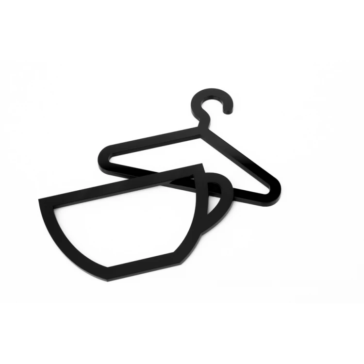 Garderobe - Piktogramm aus Plexiglas - schwarzes Acryl 3mm - TAB411