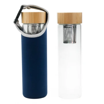 Glasflasche mit Teekanne und Gravur auf dem Deckel - Porto - 600ml - BUT012
