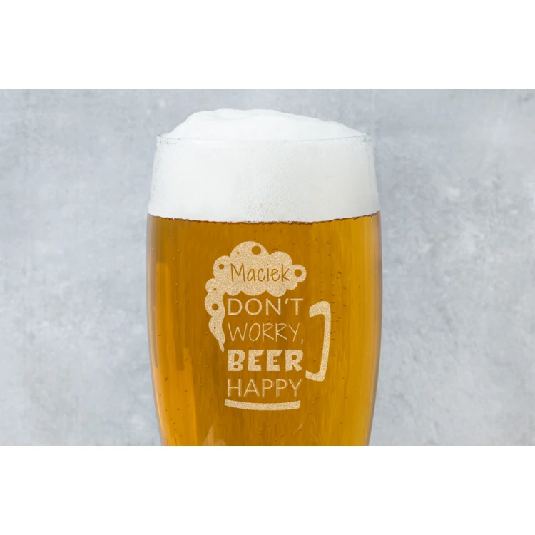 Bierglas mit Gravur - Don't worry, beer happy - SP005