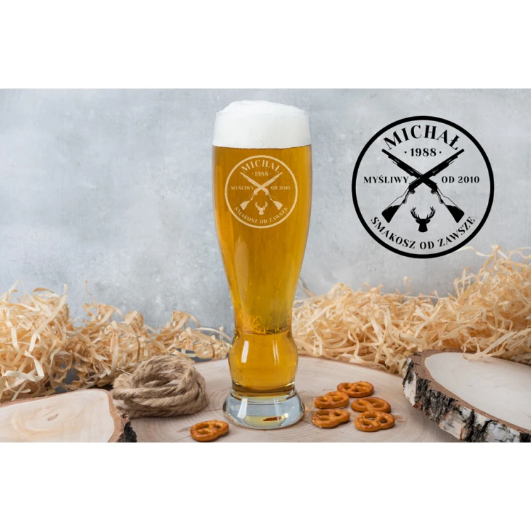 Bierglas mit Gravur für den Jäger - SP009