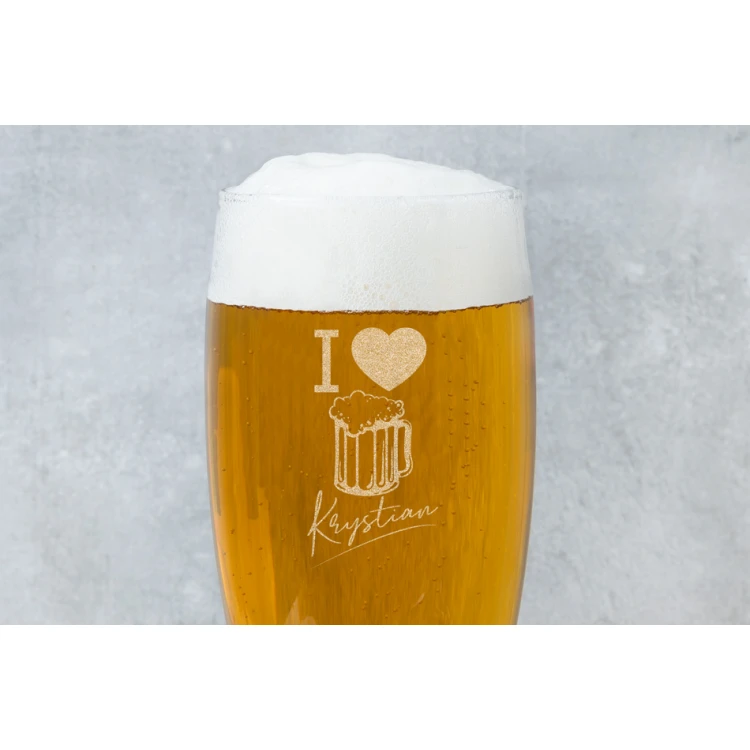 Bierglas mit Gravur - I Love Beer - SP021