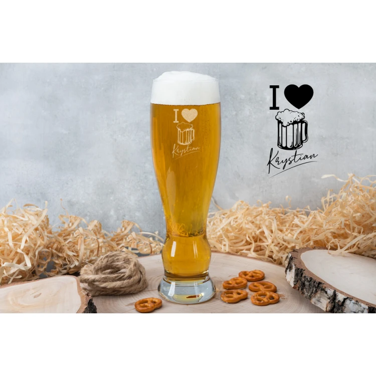 Bierglas mit Gravur - I Love Beer - SP021