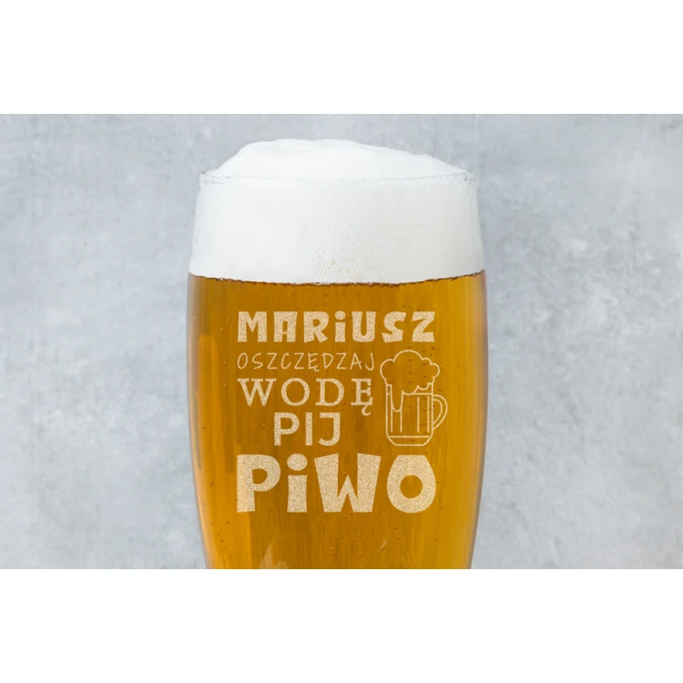 Bierglas mit Gravur - Spare Wasser, trinke Bier - SP001