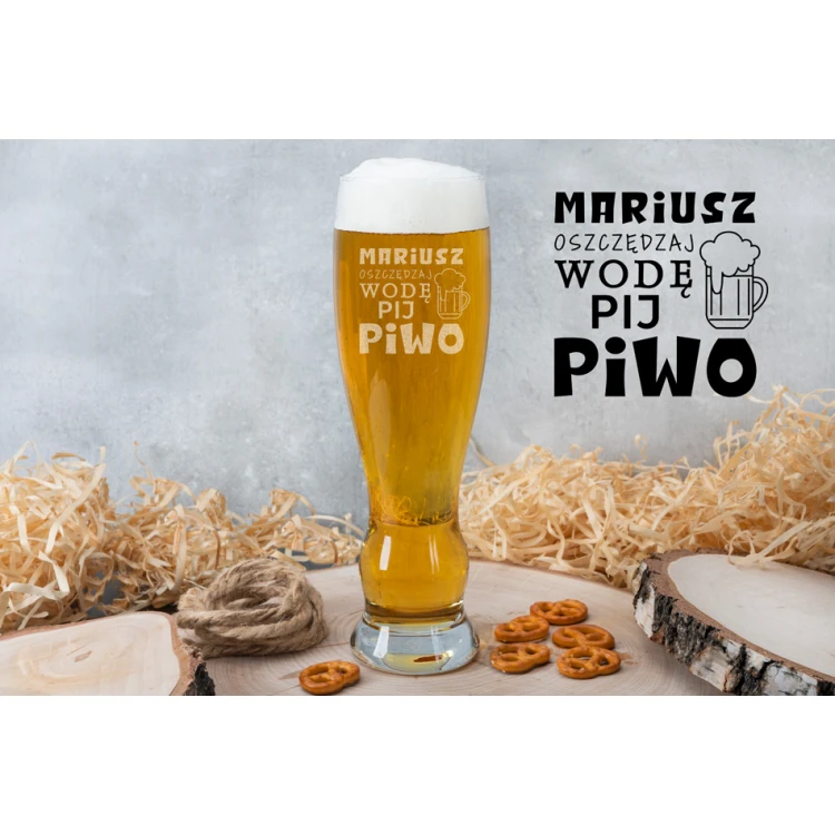 Bierglas mit Gravur - Spare Wasser, trinke Bier - SP001