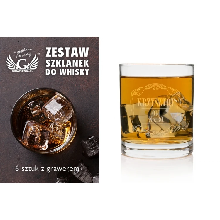 Whiskygläser mit Gravur 6 Stück - Baldwin - SZK001