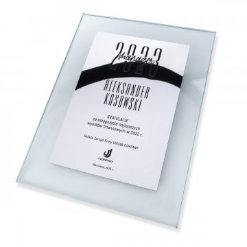 Glas Anerkennungsurkunde - Spiegellaminat lasergraviert - DSZ054