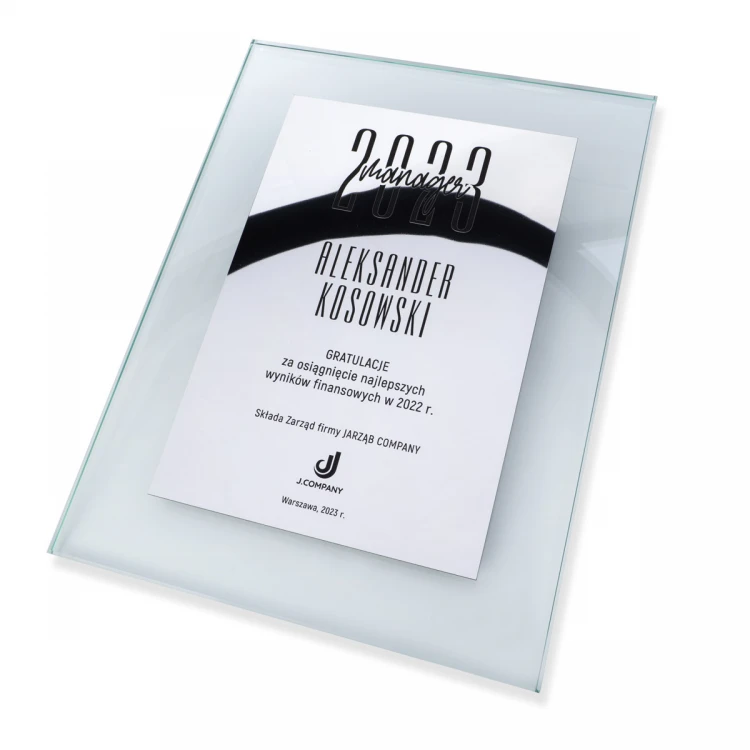 Glas Anerkennungsurkunde - Spiegellaminat lasergraviert - DSZ054