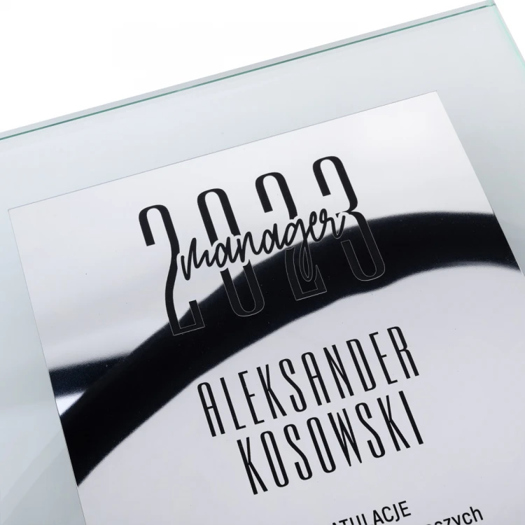 Glas Anerkennungsurkunde - Spiegellaminat lasergraviert - DSZ054