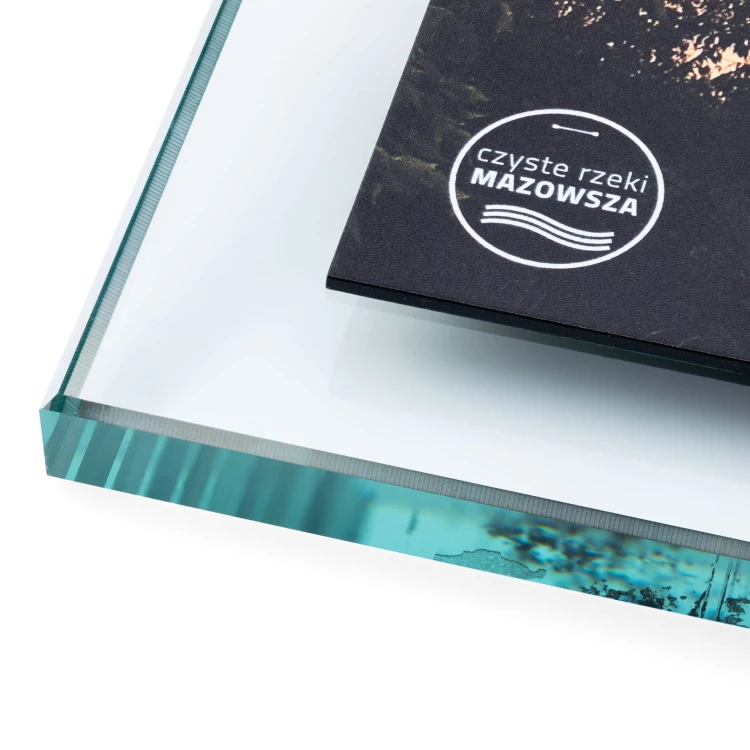 Glas Anerkennungsurkunde - horizontal - farbiger UV-Druck - DUV099