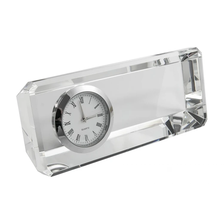 Glaspapiergewicht mit Uhr Roger - beliebige Gravur - PK001