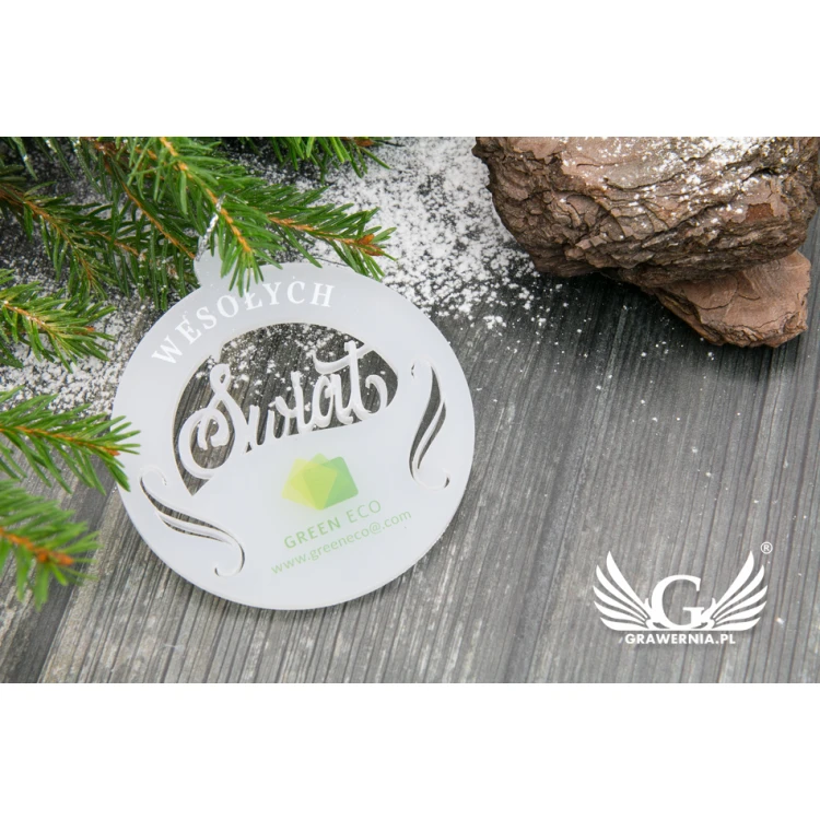 Gefrostete Kugeln mit beliebigem UV-Druck - Größe 70x80mm - Frohe Weihnachten - BDR016