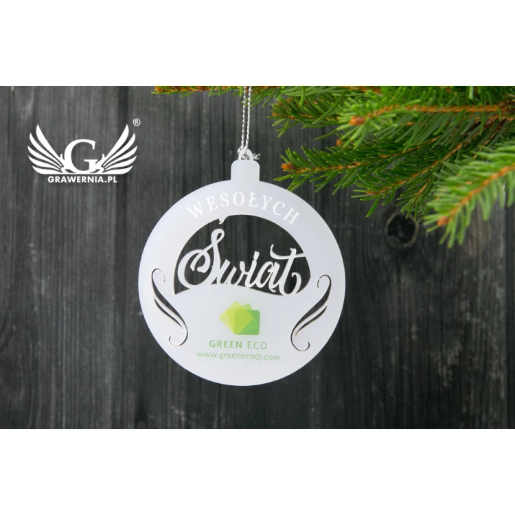 Gefrostete Kugeln mit beliebigem UV-Druck - Größe 70x80mm - Frohe Weihnachten - BDR016