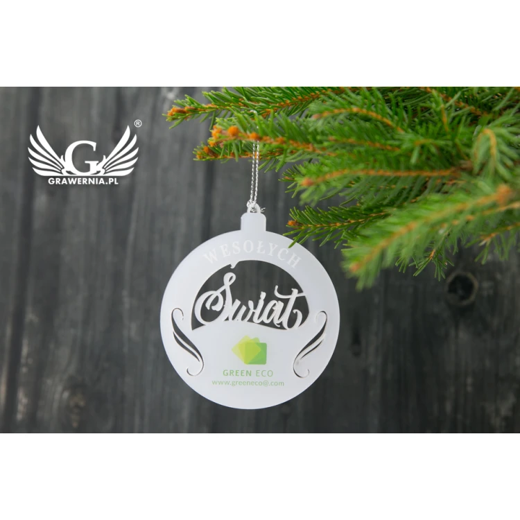 Gefrostete Kugeln mit beliebigem UV-Druck - Größe 70x80mm - Frohe Weihnachten - BDR016